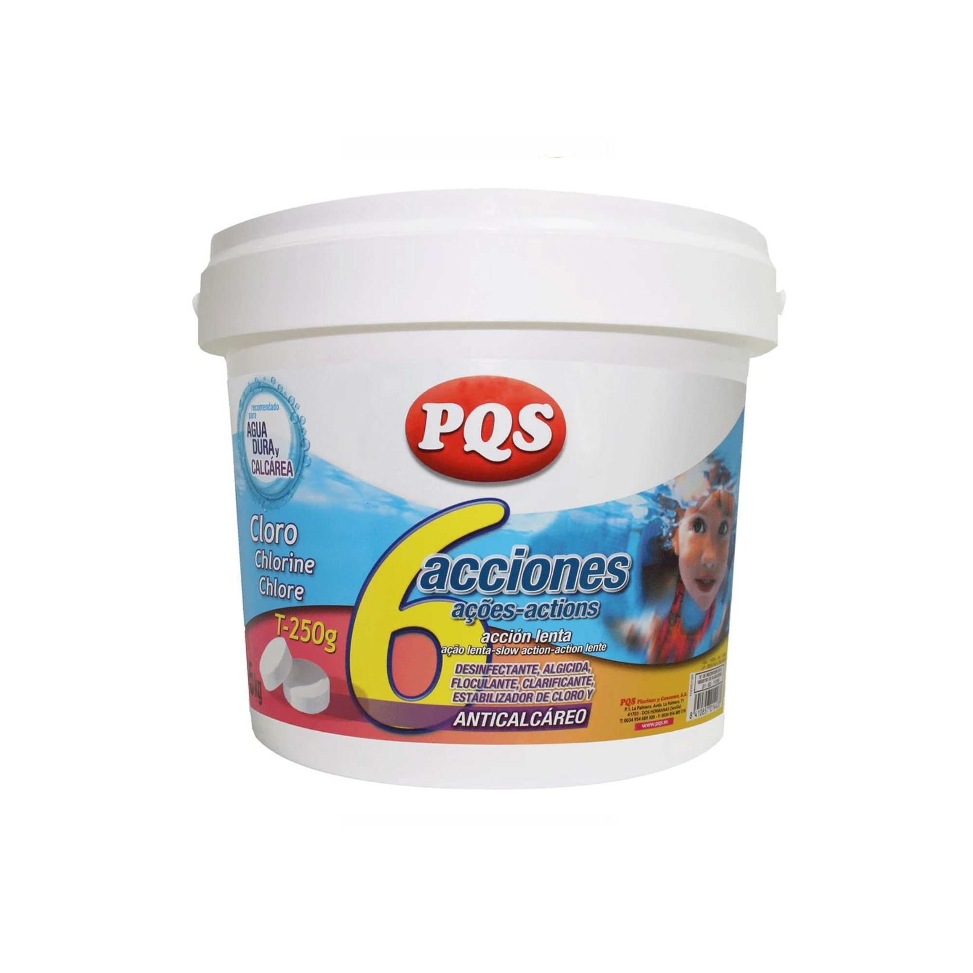 Cloro 6 ações anticalcario T-250gr 5kg PQS