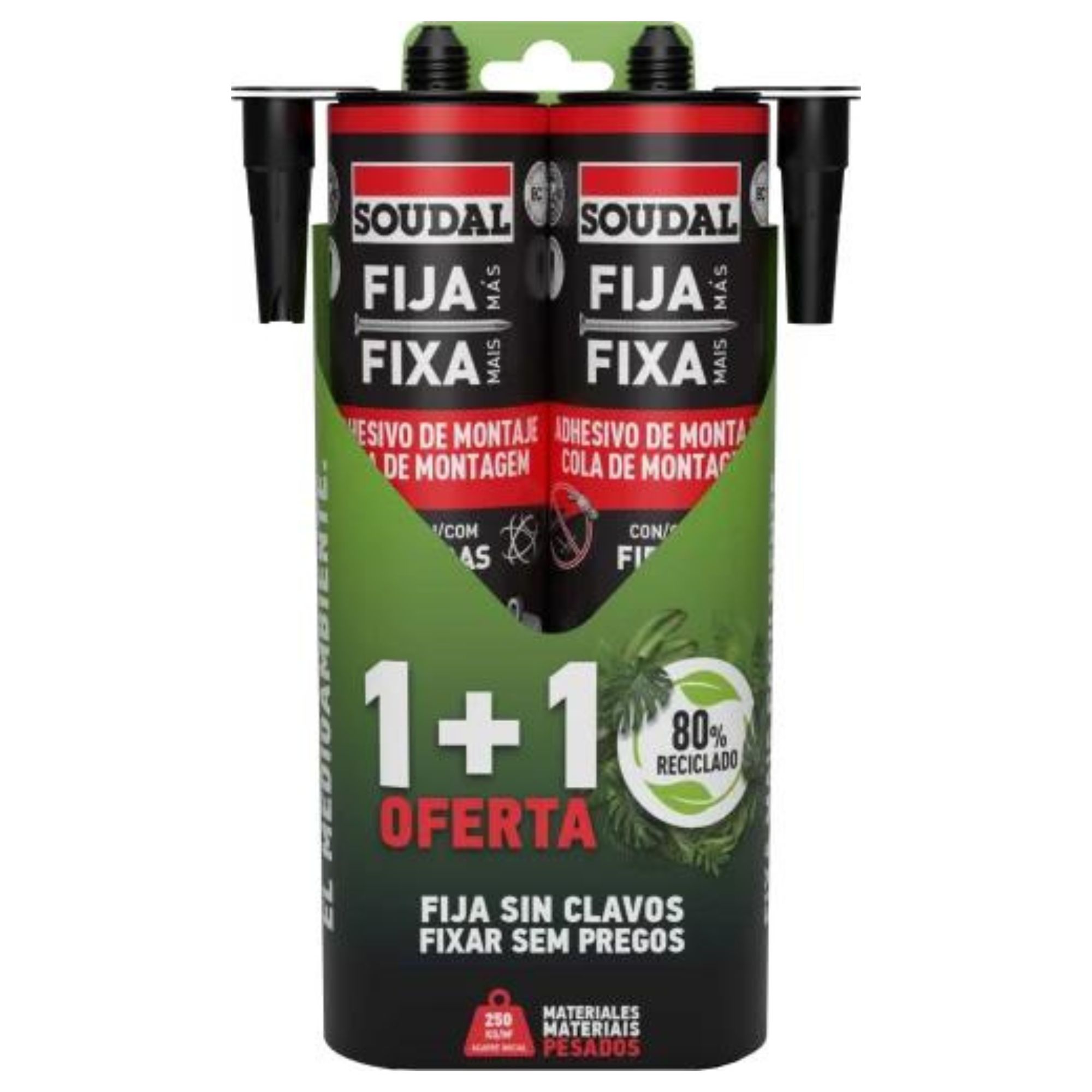 Pack 2unid Cola de montagem fixa mais 350gr Soudal