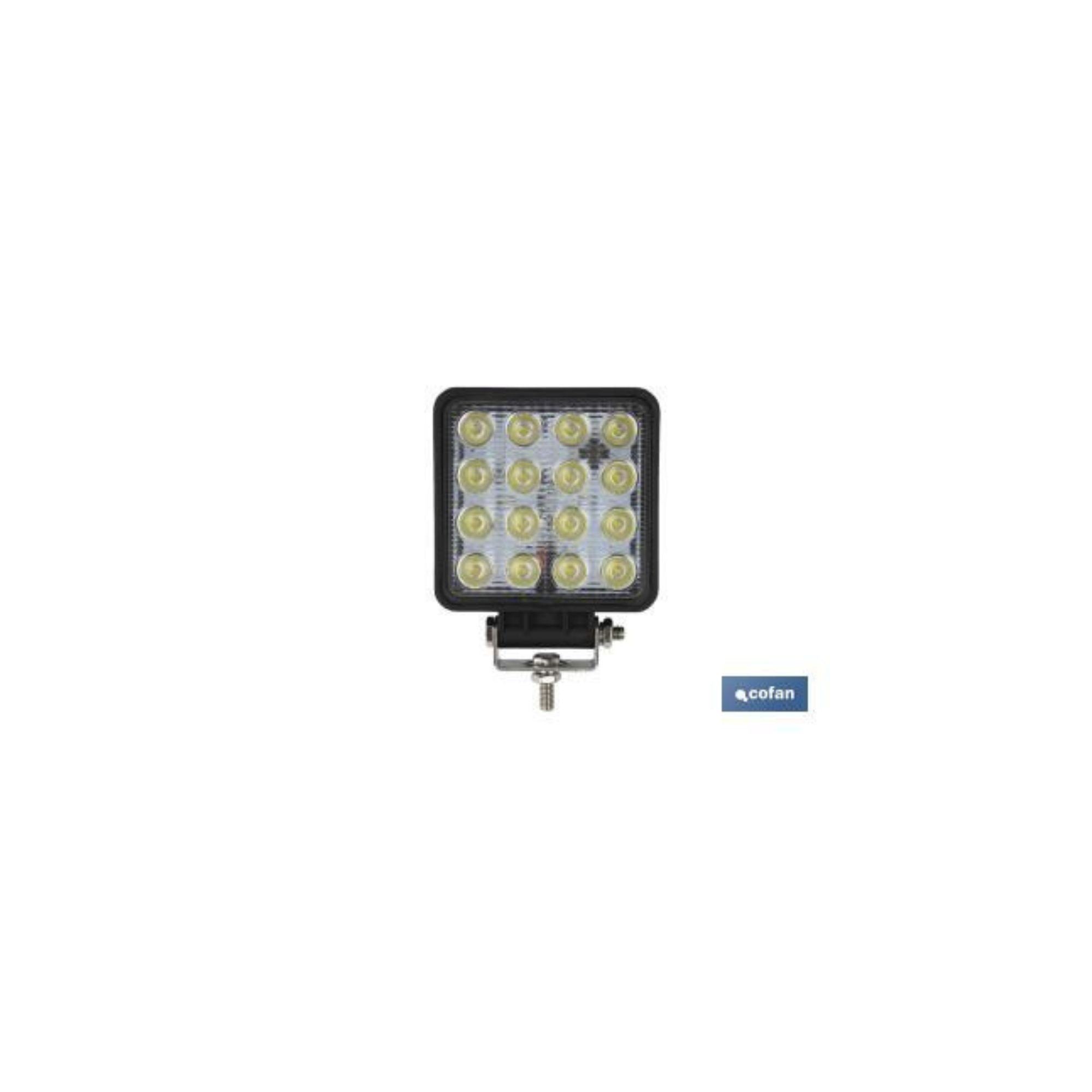 Foco trabalho 16 led 3360 lumens 6000k 48W IP6 Cofan