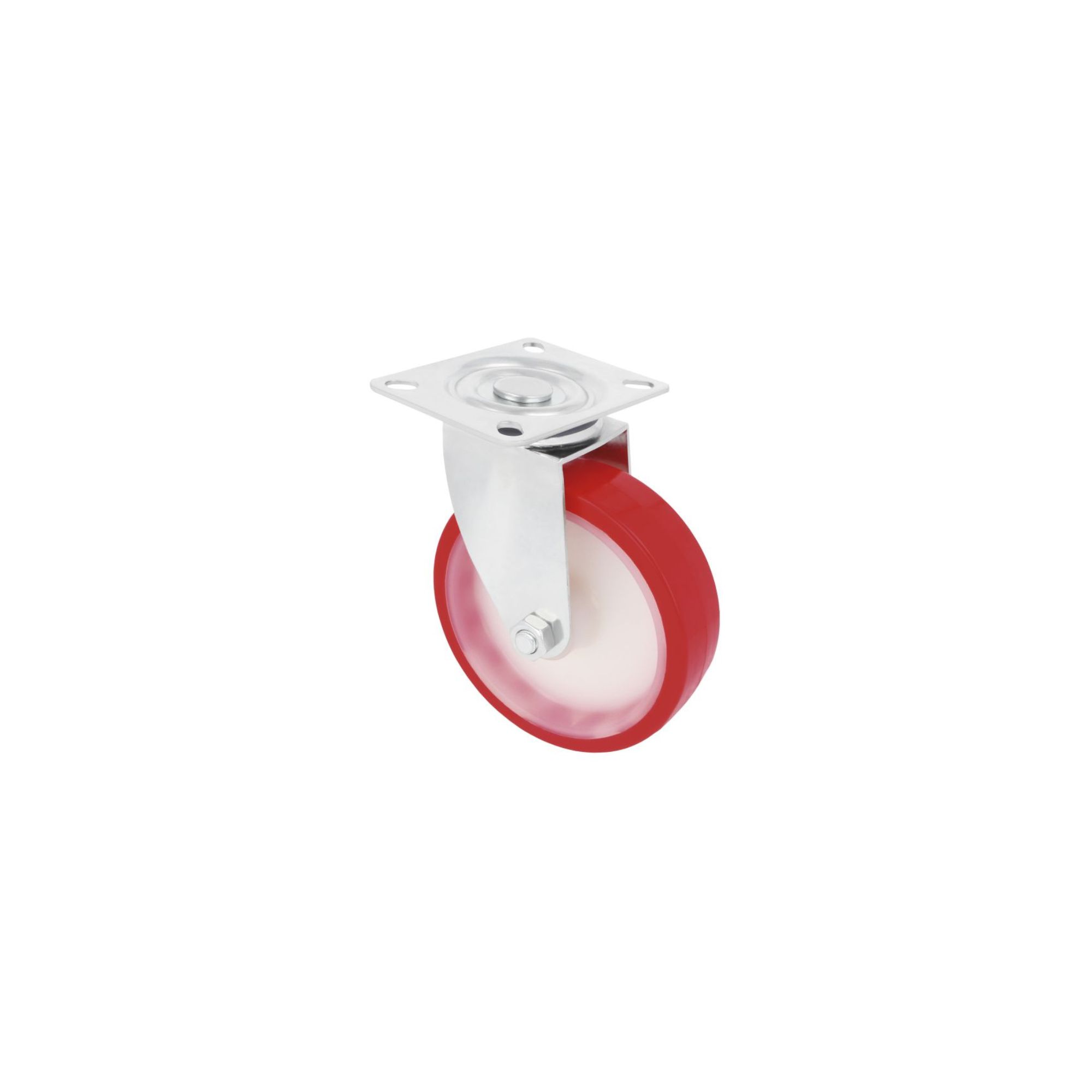 Roda giratoria c/placa 160x40 vermelho ref. 2540 Amig