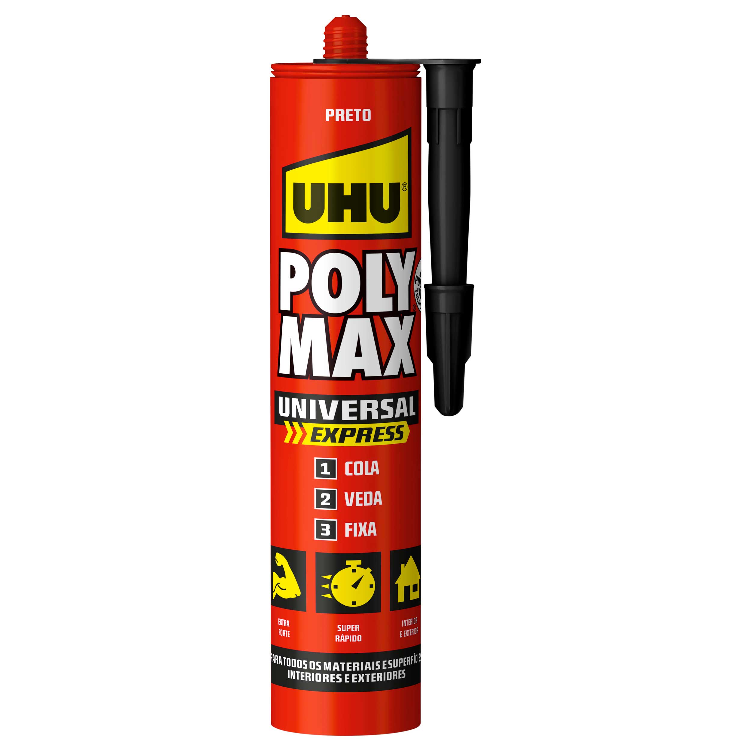 UHU POLY MAX EXPRESS PRETO 425G