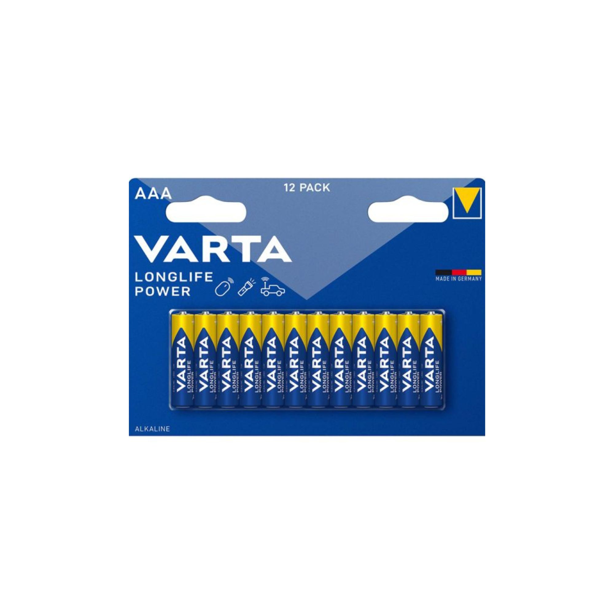 Blister de 12 pilhas AAA longlife power VARTA