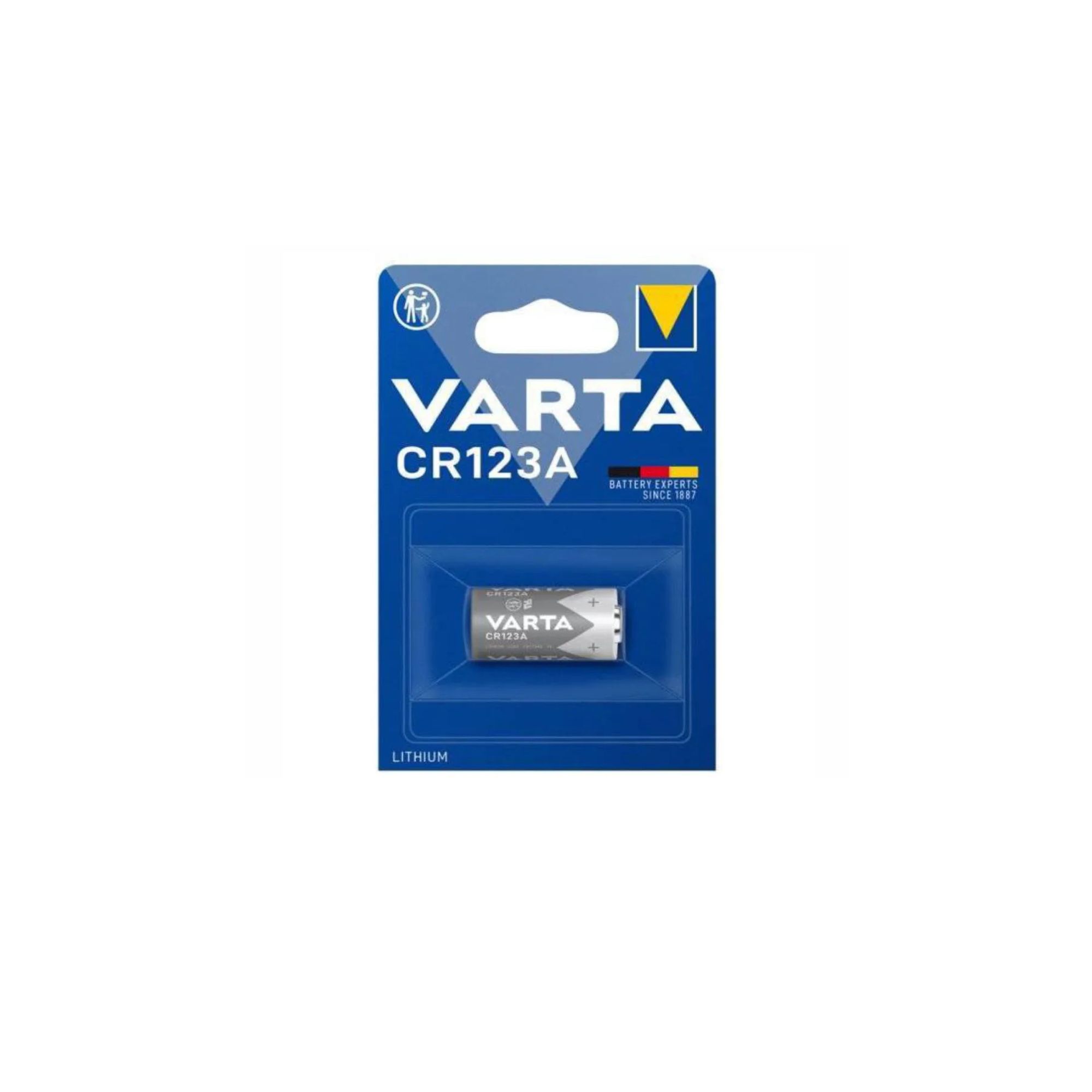 Blister de 1 pilha CR123A 3V lithium Varta