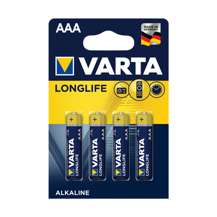 BL. 4 PILHA ALCALINA AAA LONGLIFE VARTA