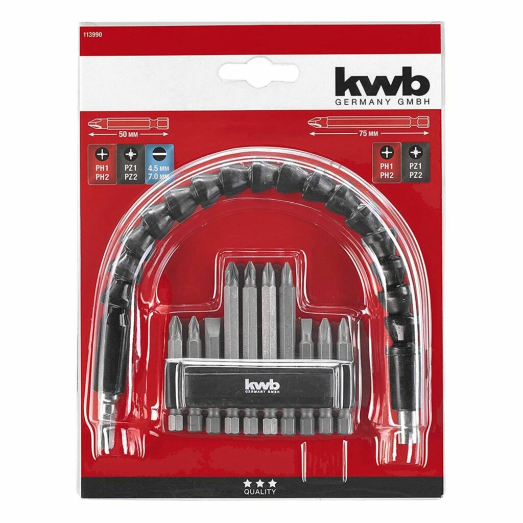 Bit set w. flex shaft 11 pcs KWB