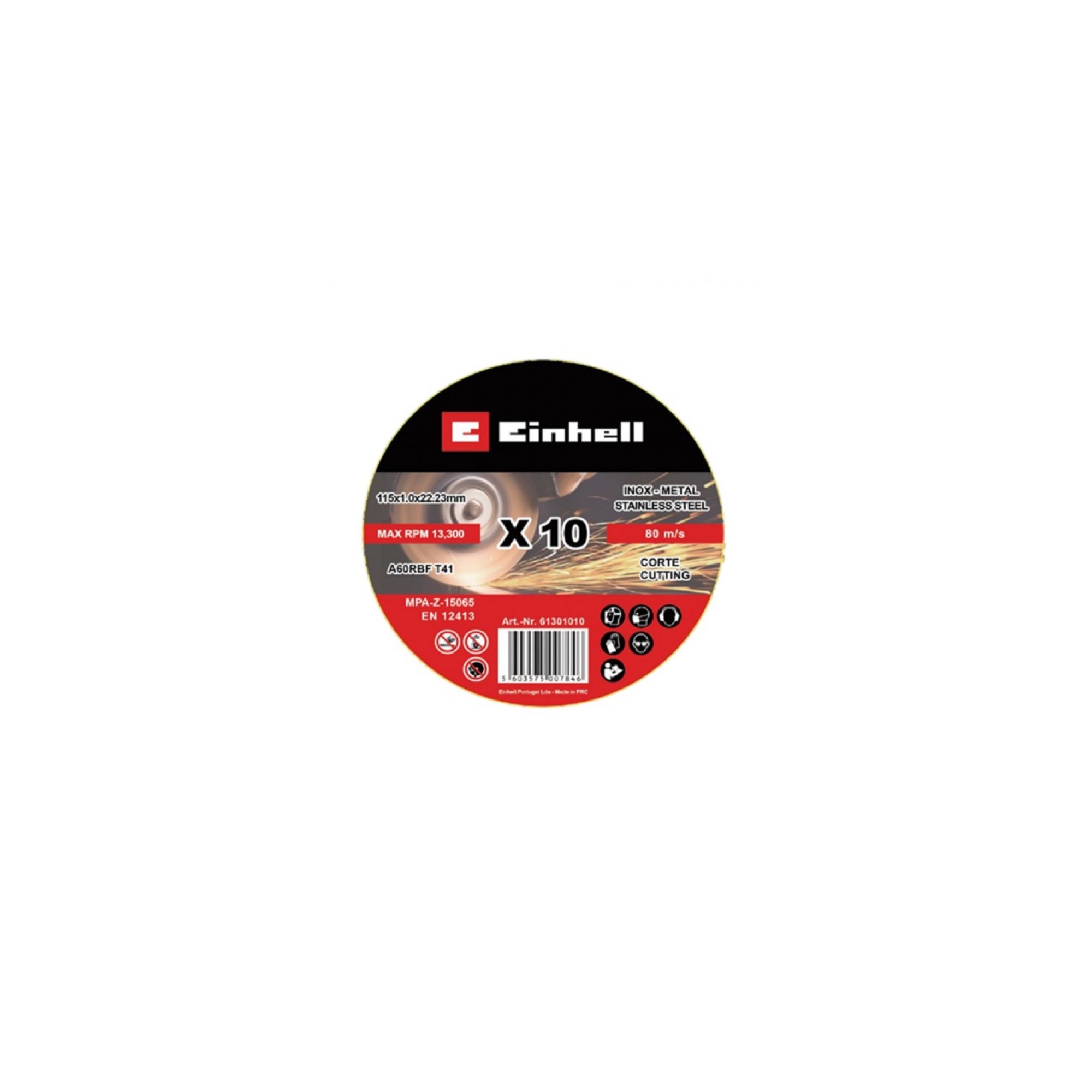 Lata de 10 discos plano 115x1 Einhell