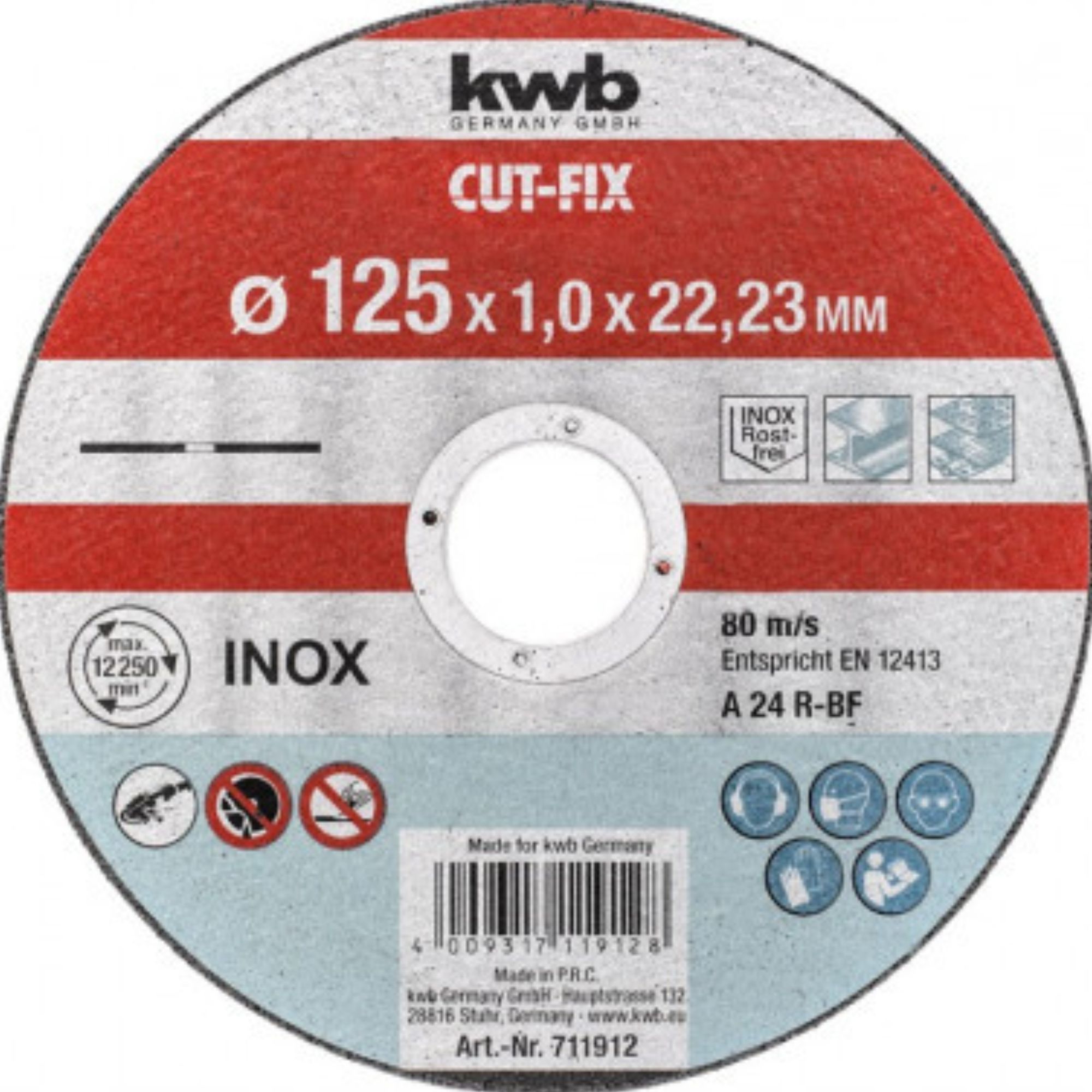 Disco de corte universal 125x1 kwb