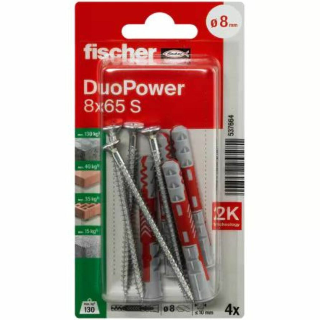 10 BUCHA DUOPOWER 8X65 S K NV FISCHER