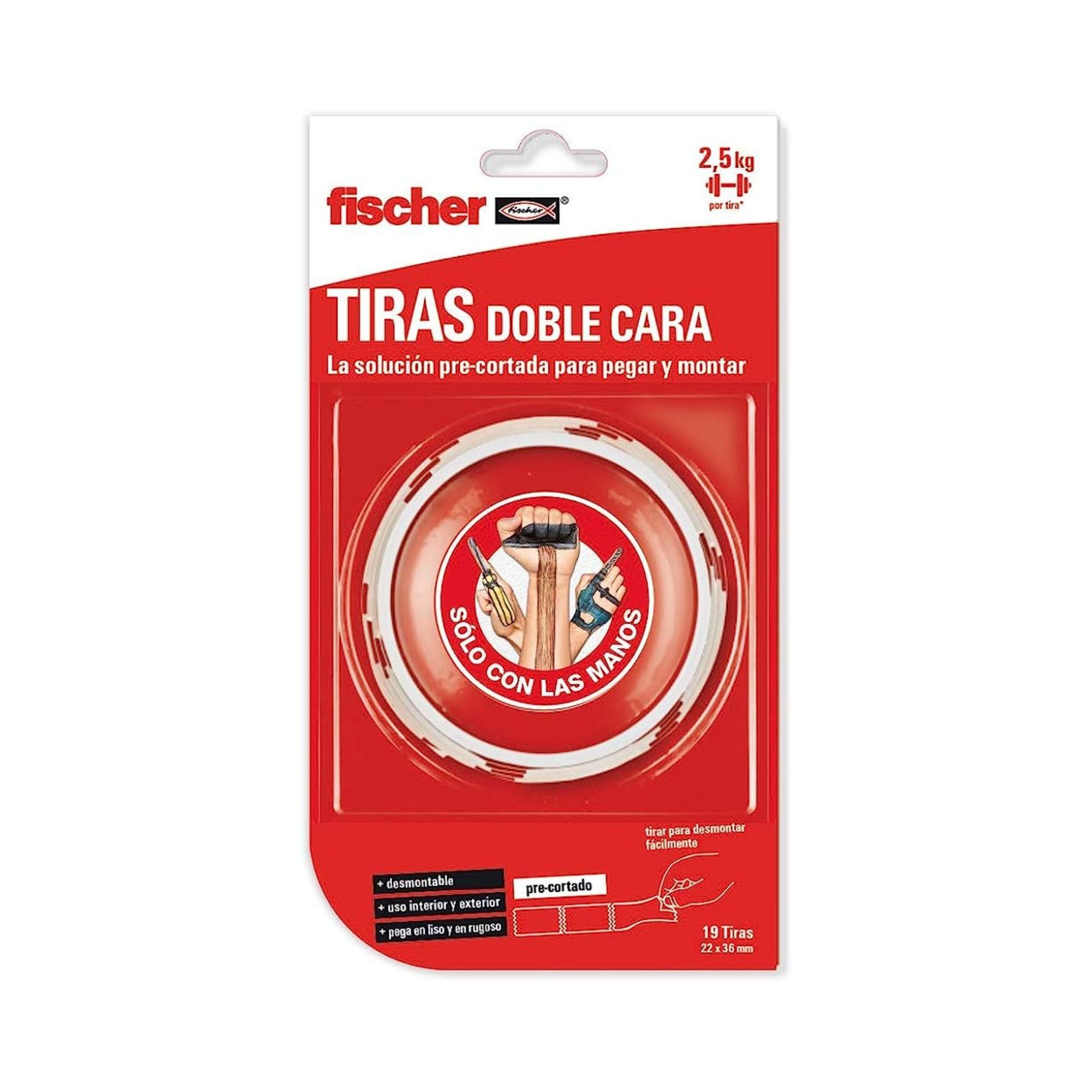 FISCHER FITA PARA MONTAGEM DUPLA FACE PRE-CORTADA 22 x 36mm