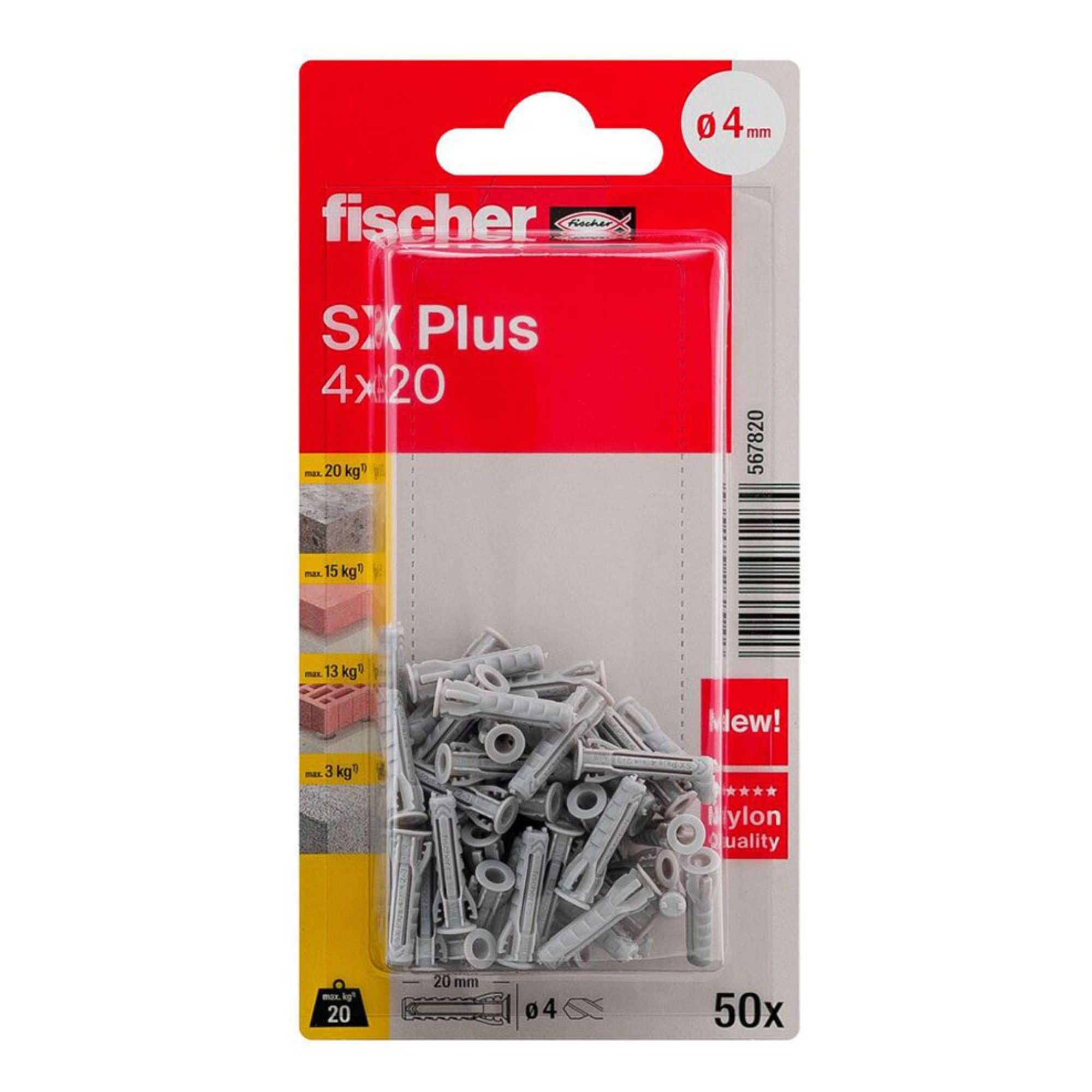 BL. 50 buchas 4x20 SX PLUS Fischer