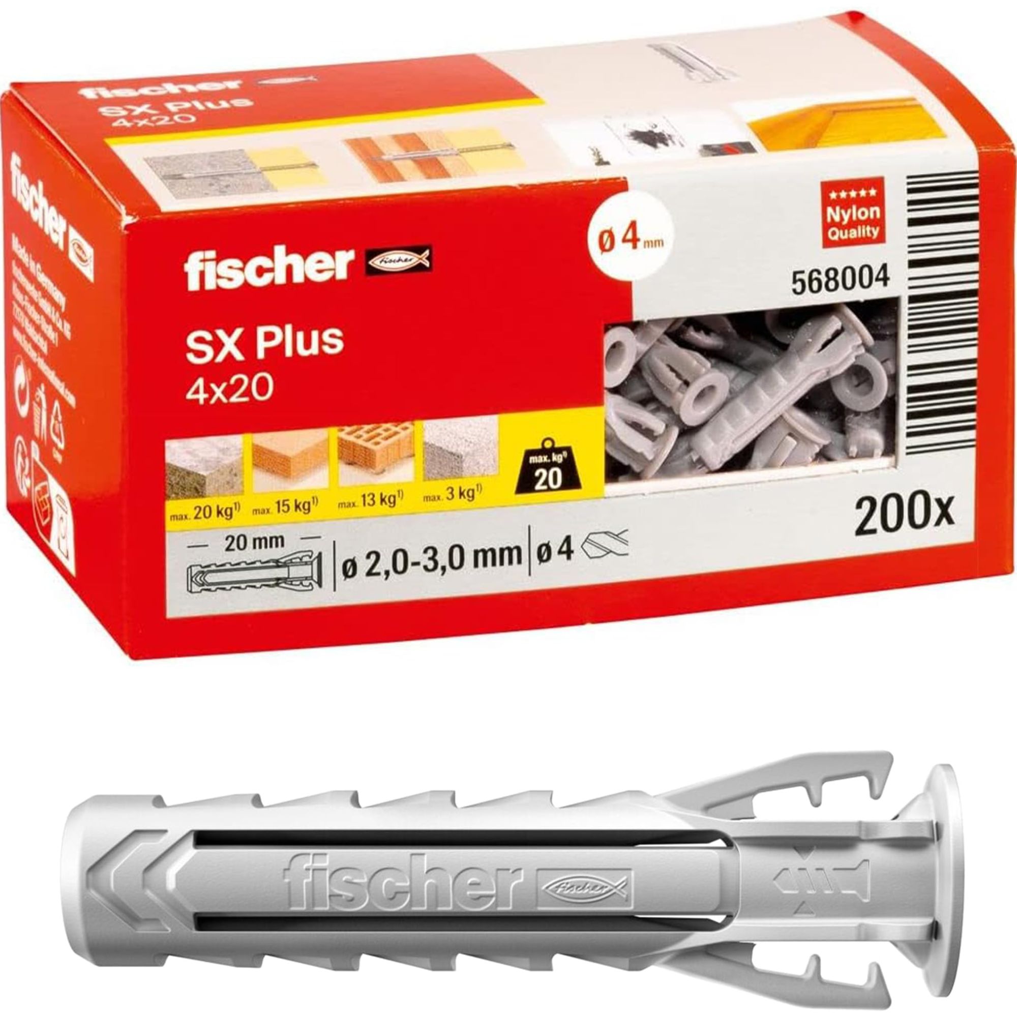 100 Buchas SX plus 4x20 Fischer (cx200unid.)