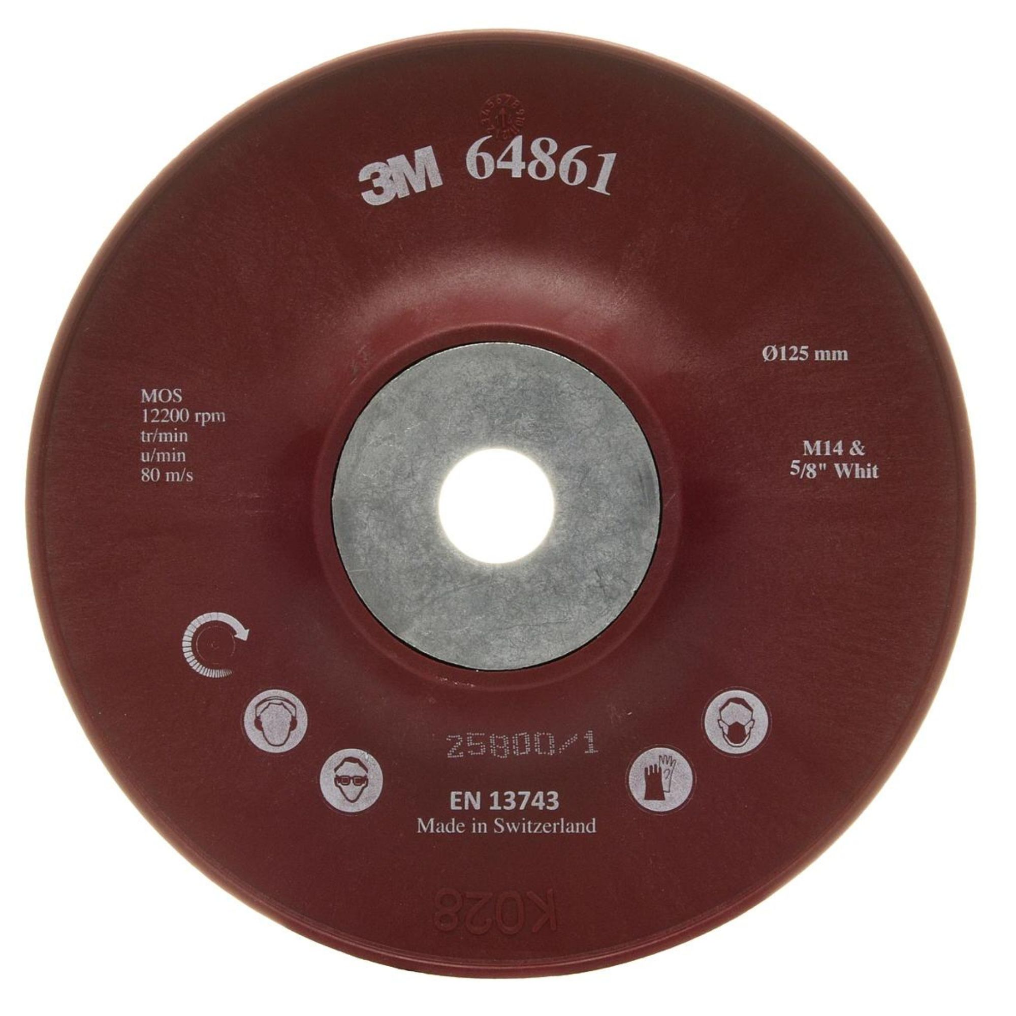 Suporte de disco de fibra de alto rendim. vermelho 125mm 3M