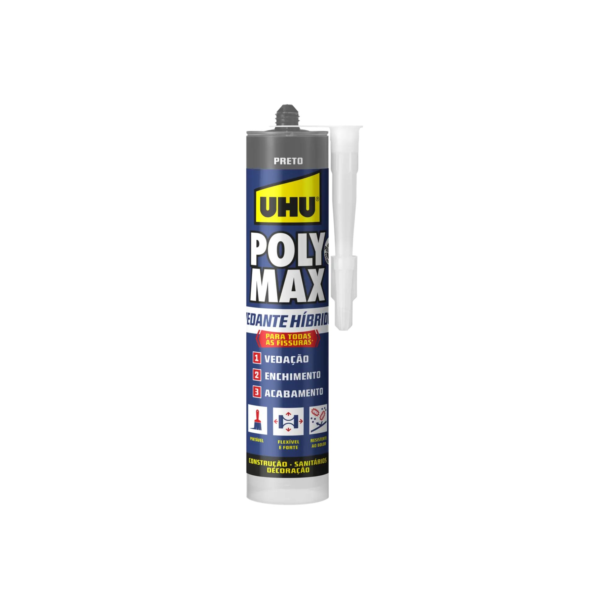 Poly Max vedante hibrido preto 280ml UHU