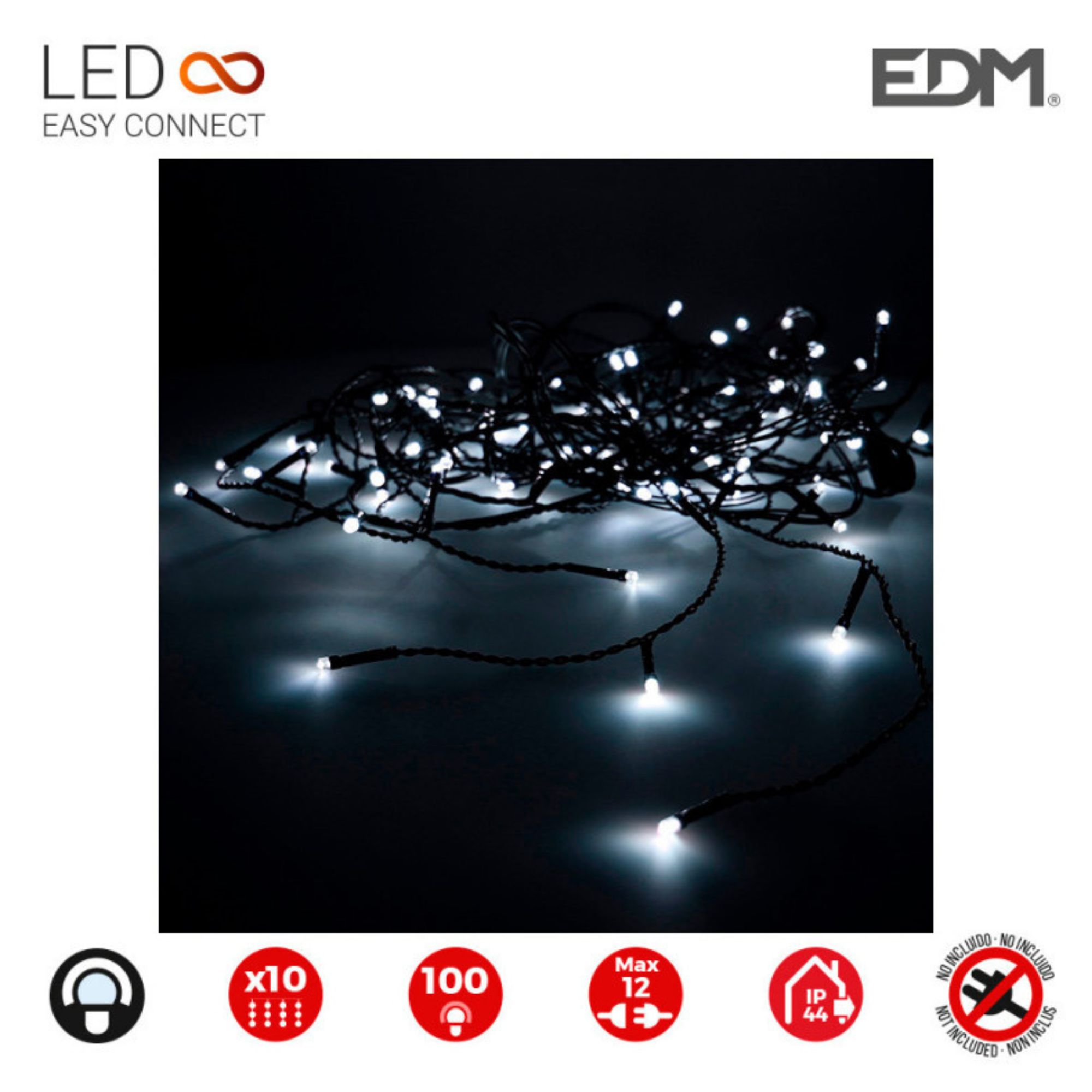 CORTINA EASY-CONNECT BR. FRIO 10 T. 100 LED
