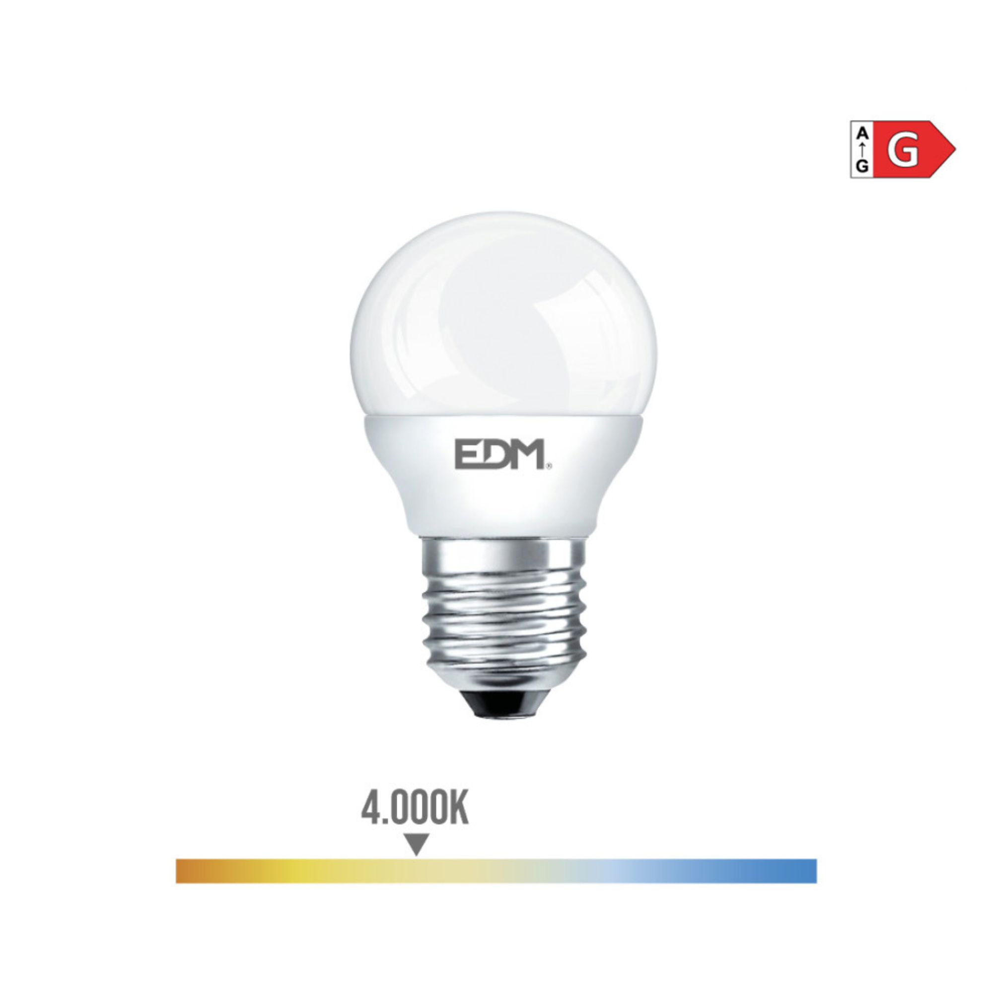 LAMPADA ESFER. LED E27 5W 400lum 4000K LUZ DIA