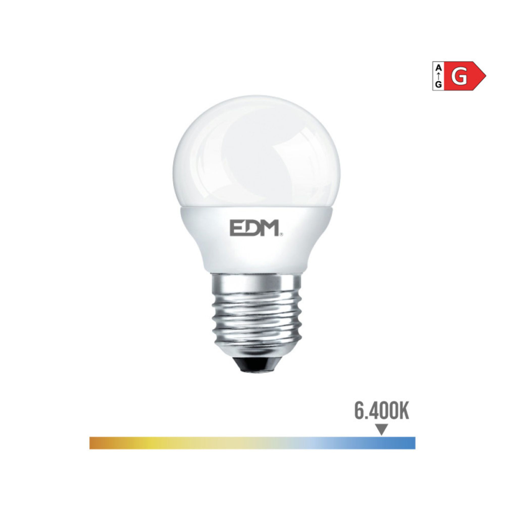 LAMPADA ESFER. LED E27 5W 400lum 6400K LUZ FRIA