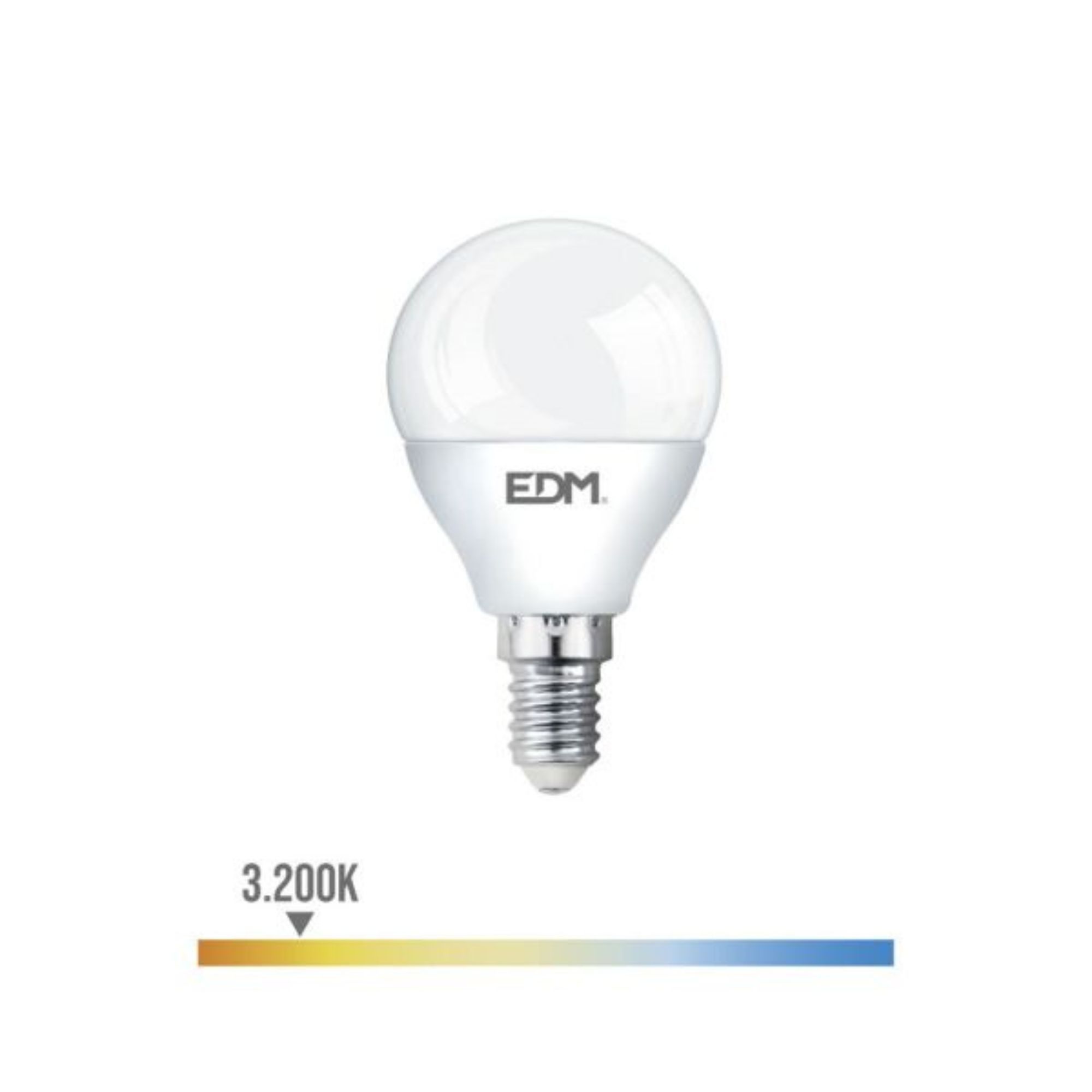 LAMPADA ESFER. LED E14 5W 400lum 3200K LUZ QUENTE