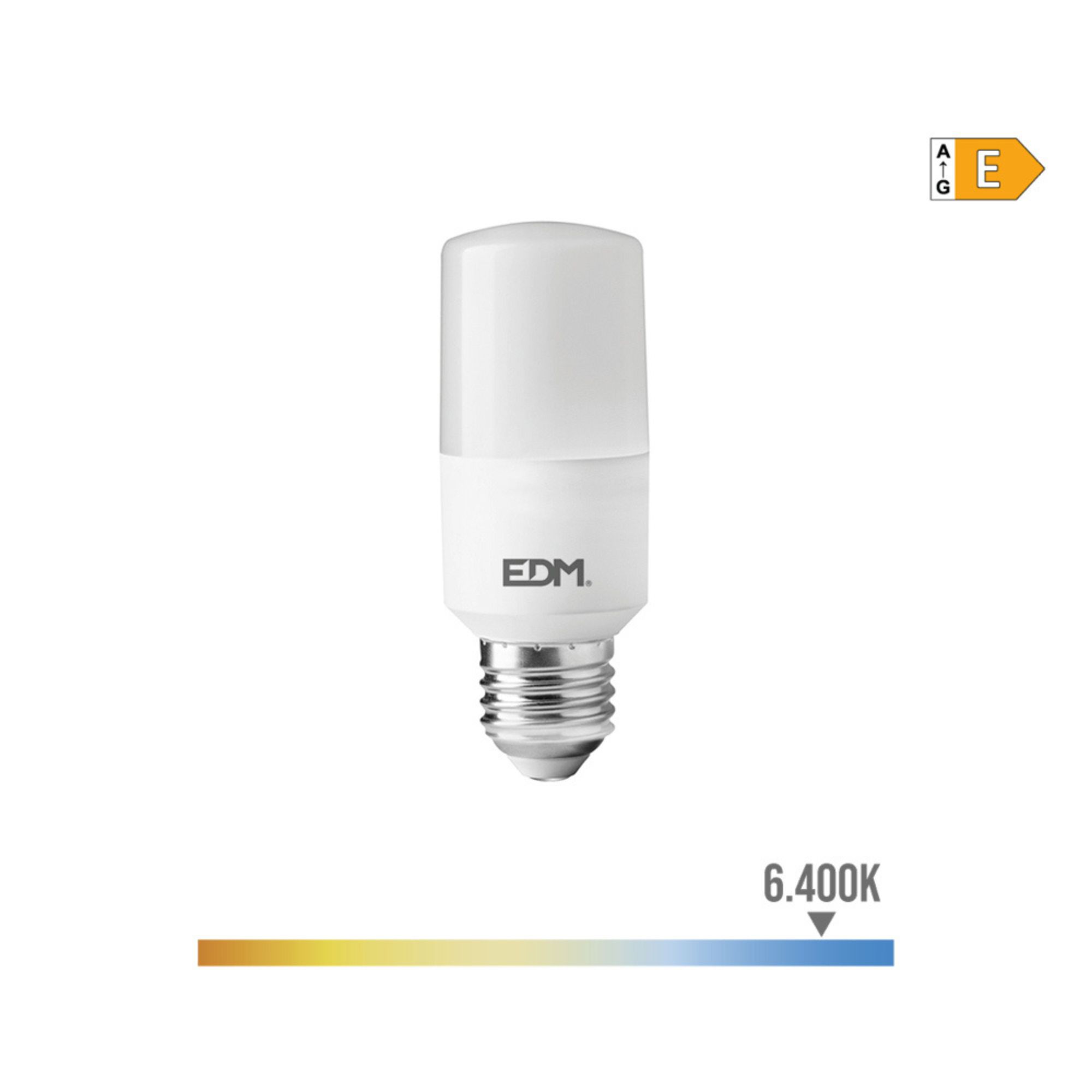 LAMPADA TUBULAR LED E27 10W 1100 LM 6400K LUZ FRIA EDM