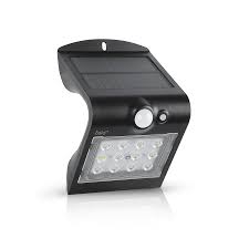 APLIQUE LED SOLAR ORB. C/SENSOR 1.5W PRETO ASLO