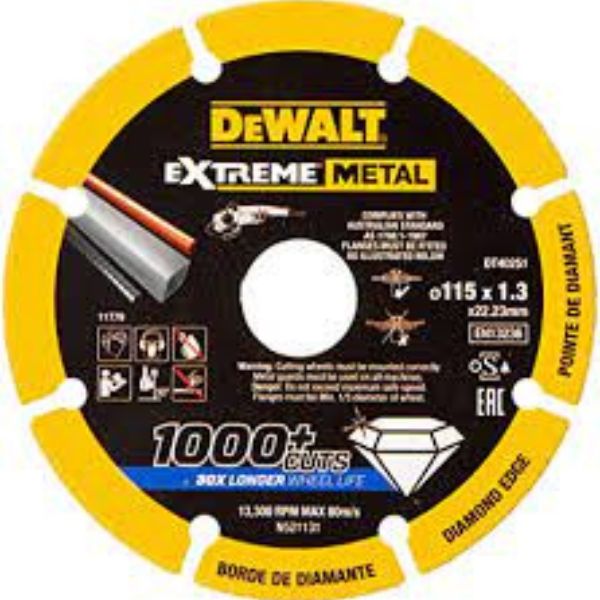 DISCO C/METAL 115X22.23X1.3mm EXTREME DEWALT