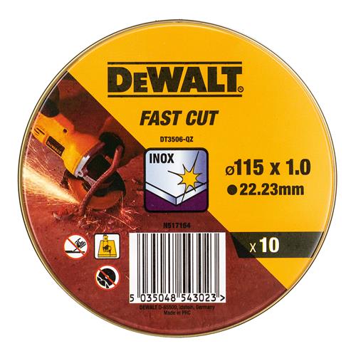 10 DISCOS C/AÇO INOX 115mm DT3506-QZ DEWALT