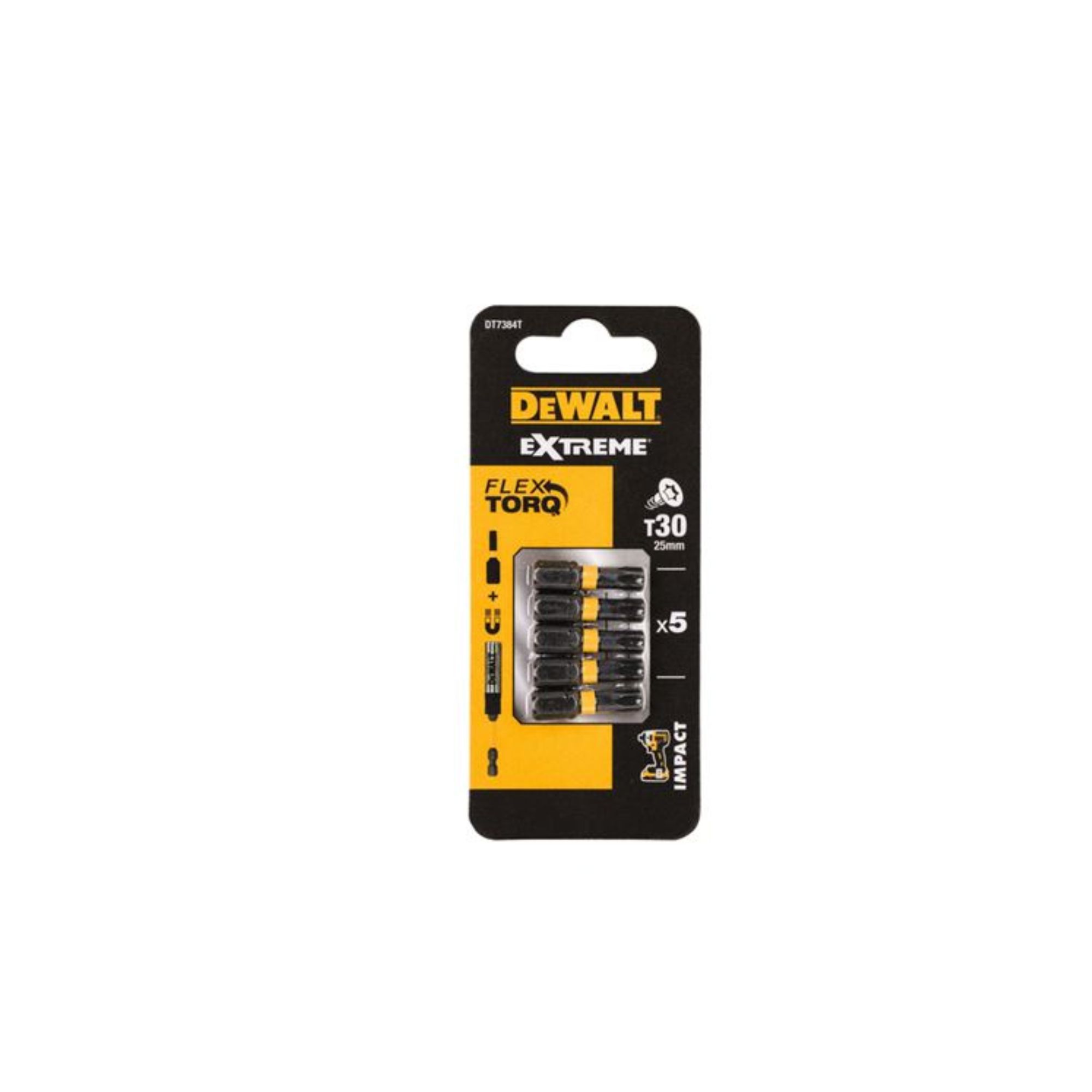 5 Pontas de torção de impacto T30X25mm - DT7384T-QW Dewalt