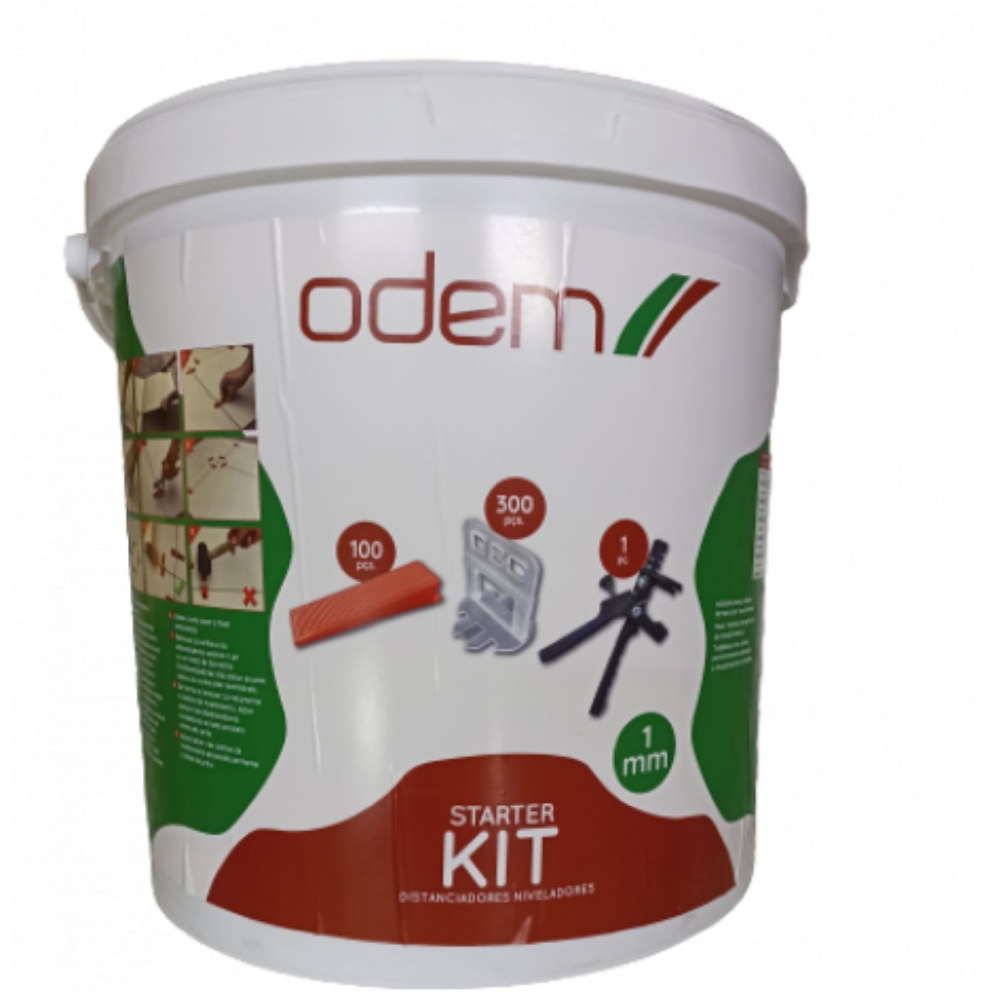 KIT2-Balde+alicate+100 cunha +300 nivelador 1mm ODEM