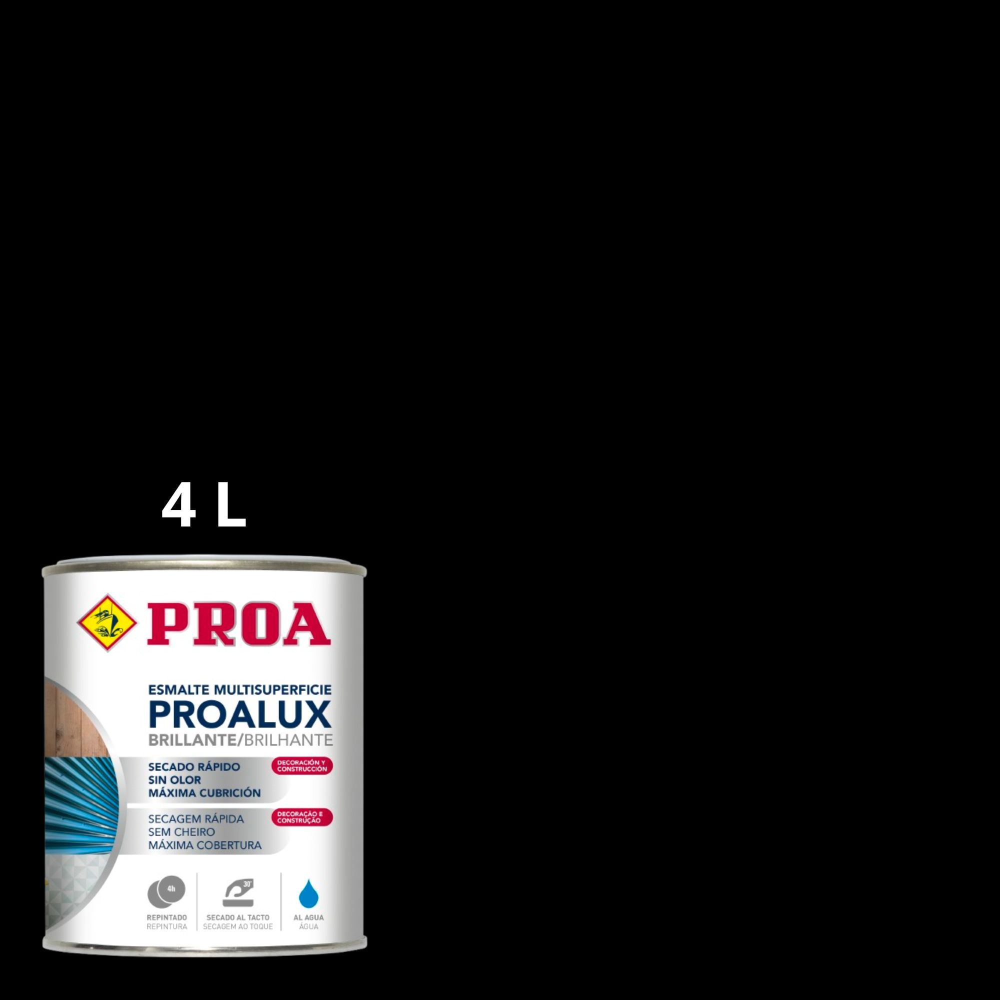 4L Esmalte aquoso brilhante preto Proalux