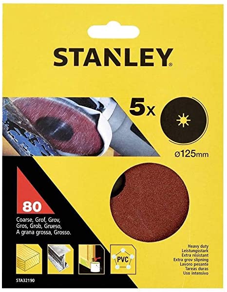 5 DISCO LIXA B .FIBRA 125X22 GR.80 STANLEY