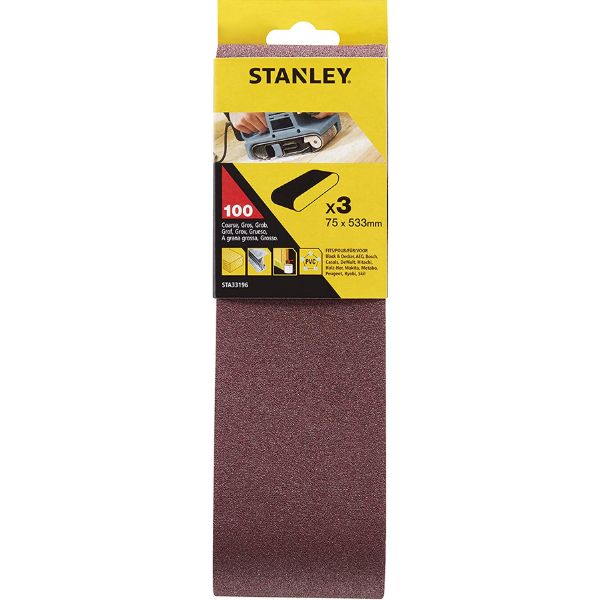 3 CINTAS LIXA 75X533mm GR.100 STANLEY