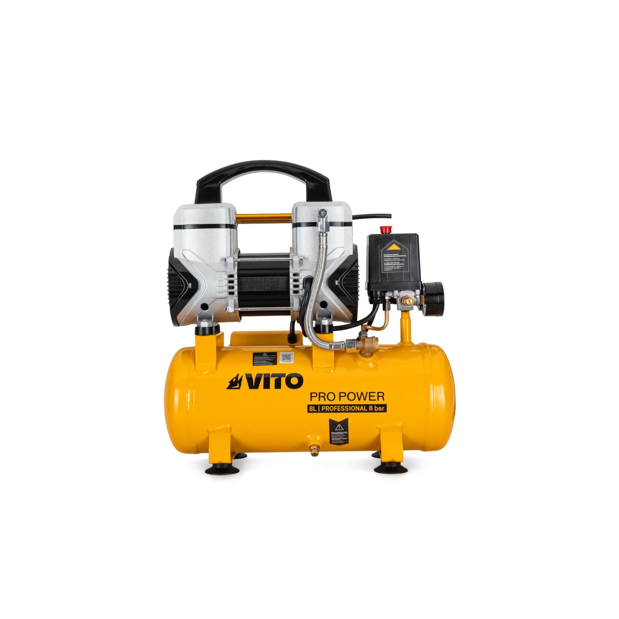 Compressor s/oleo silencioso 8lt 8 bar 1.5CV Vito